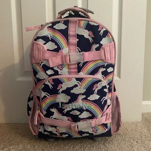 Mackenzie Navy Unicorn Rolling Backpack